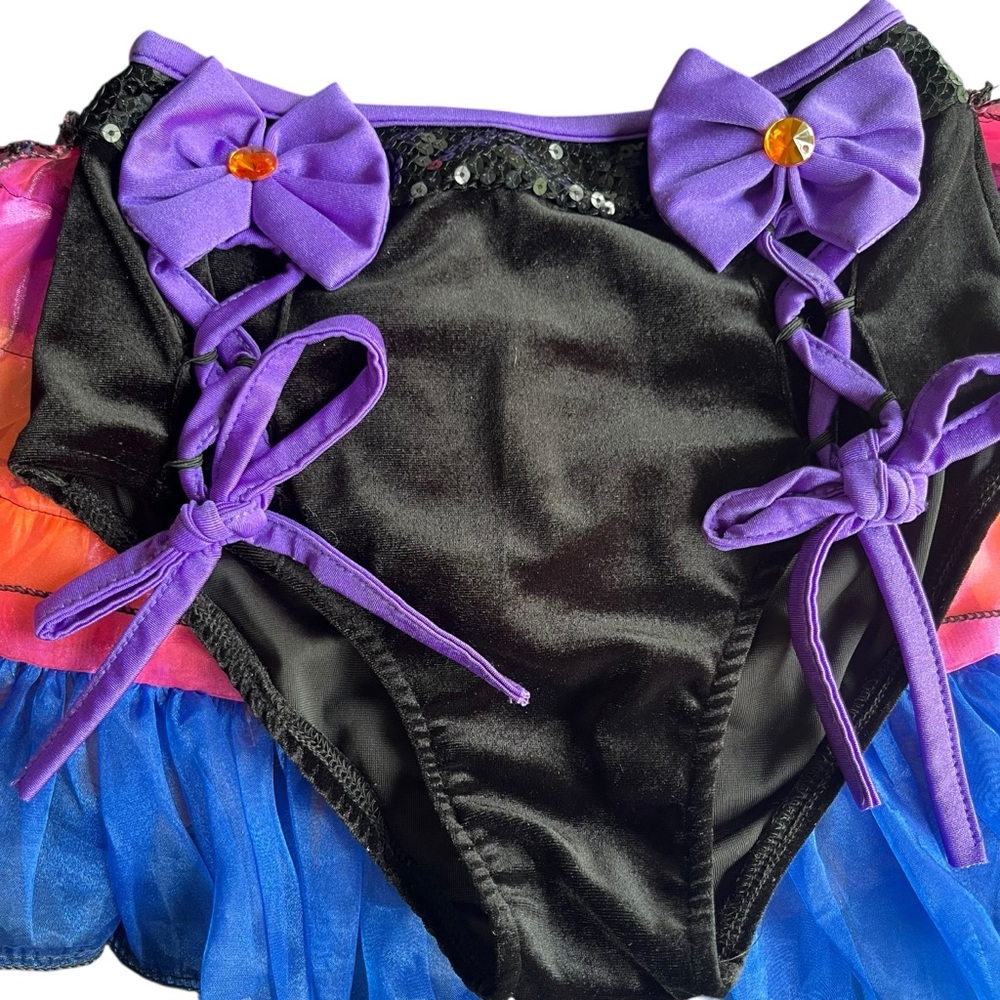 Glamour Costumes 2 piece solo costume crop top and matching brief/skirt size LC - Picture 2 of 10